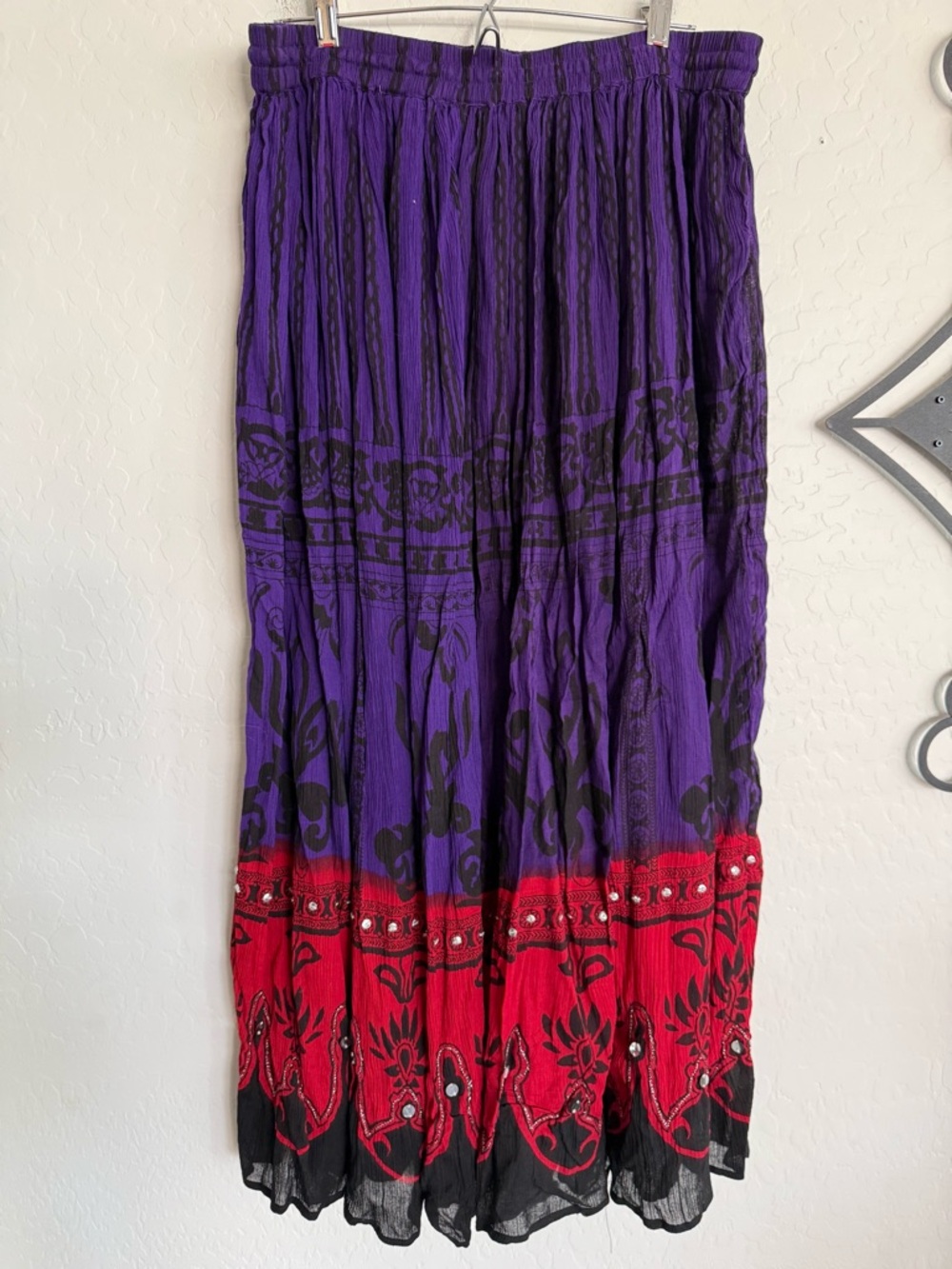 WHITE STAG Bohemian Purple and Red Peasant Skirt - 16W - Picture 4 of 6